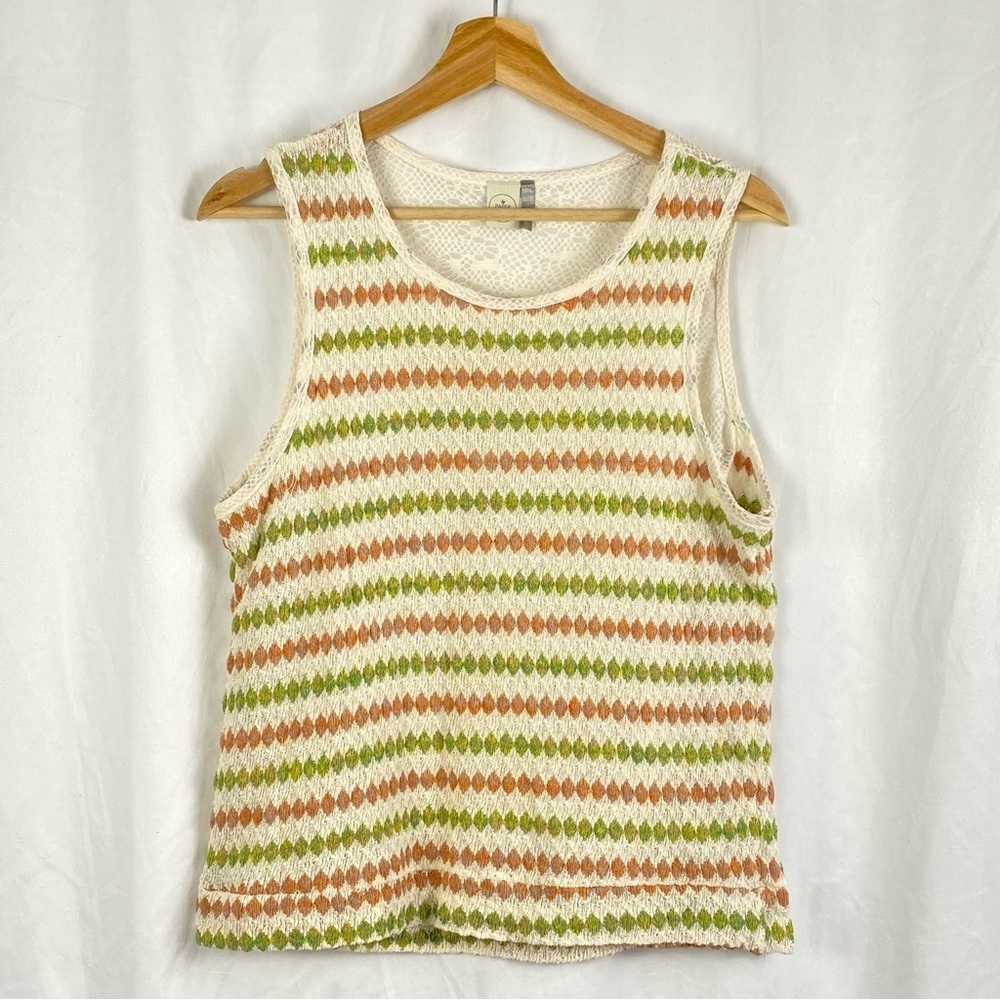 Paper Crane Colorful Striped Sleeveless Knit Tank Top Size Medium
